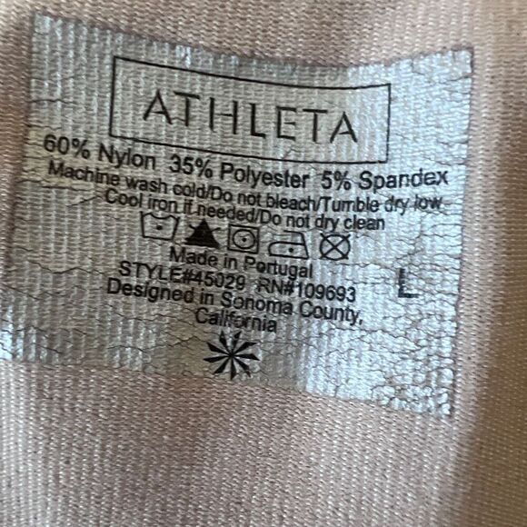Athleta neutral taupe dnd tan v neck fitted tank top floral size large - Picture 5 of 7